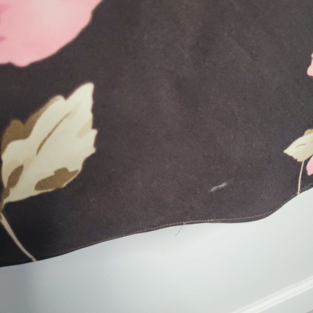 Studio I brown pink flower print modest church midi maxi sleeveless dress 14 - Picture 7 of 7